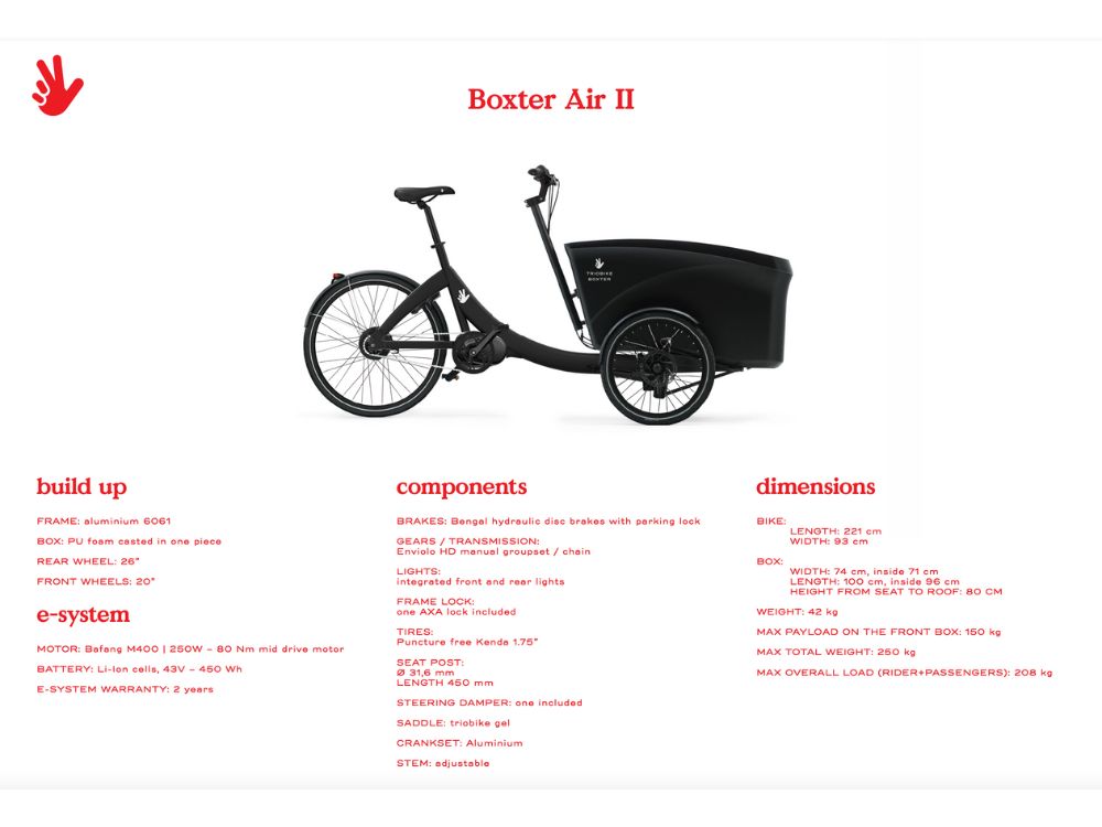 Triobike Boxter Air II NEU + Box