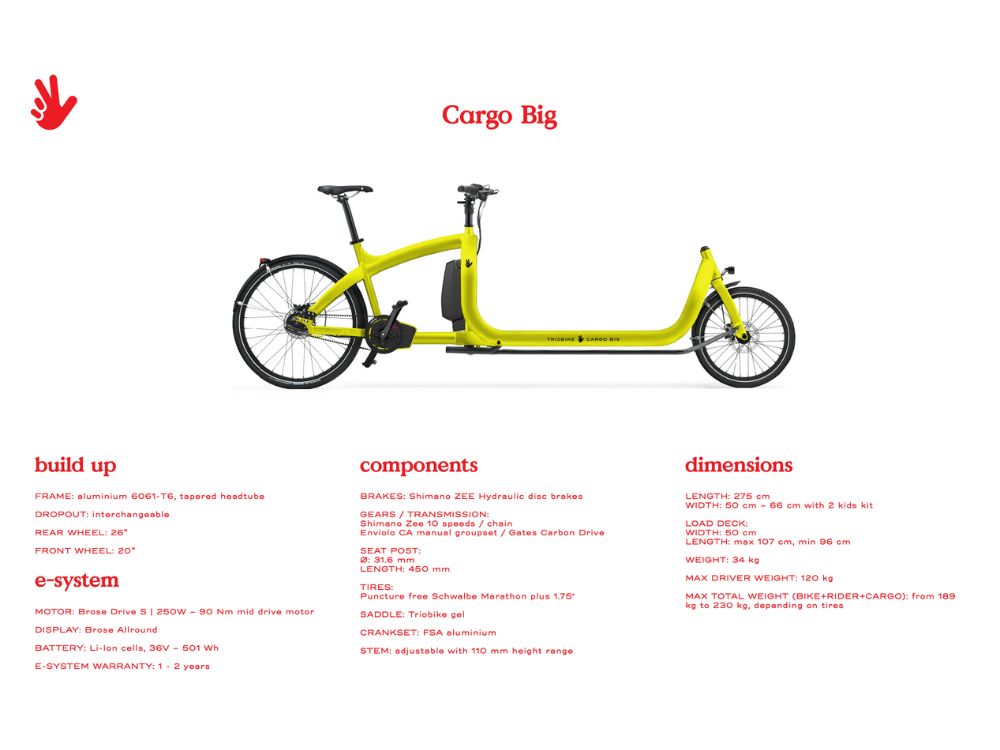 Triobike Cargo Big + Box - Black matt